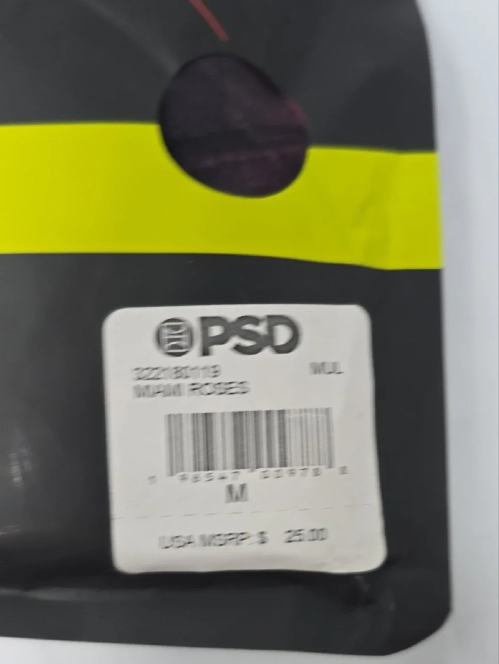 PSD Miami Black Boxer Briefs with Pink & Blue Graphic Rose Design